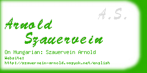 arnold szauervein business card